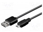 Кабел USB USB-MICBM-3.0BK Кабел USB 2.0 USB A щепсел USB B micro щепсел 3m черен