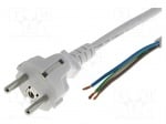 Захранващ кабел S2-3/07/1.8WH Кабел CEE 7/7 (E/F) щепсел кабели 1,8m бял PVC 3x0,75mm2 10A