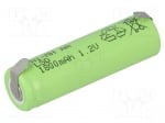 Акумулаторна батерия R6 1.2/1800 ACCU-AA1800/JJJ-BL Акумулатор Ni-MH AA 1,2V 1800mAh метални ленти за запояване