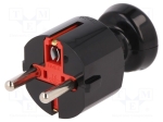 Щепсел шуко TX-WT-40CZ Конектор захранващ AC мъжки щепсел 2P+PE 250VAC 16A черен