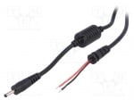 Кабел за захранване на лаптоп AK-SC-08 Кабел кабели DC 3,0/1,0 щепсел прав 0,5mm2 черен 1,2m