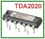 TDA2020 =MDA2020,AMPL.20W QUIL 14 IC. 20W Hi - Fi Audio Amplifier.