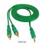 Кабел 3.5ст-2RCA 3м CABLE-458/3G REEN Кабел Jack 3,5mm щепсел RCA щепсел x2 3m