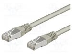 Кабел SF/UTP5-CCA-010GY Patch cord; SF/UTP; 5e; многожичен; CCA; PVC; сив; 1m; 26AWG