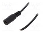 Захранващ кабел DC.CAB.2400.0030E Кабел; кабели, DC 5,5/2,5 гнездо; прав; 0,5mm2; черен; 0,30m