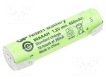 Акумулаторна батерия ACCU-AAA/800-GP Акум: Ni-MH; AAA,R3; 1,2V; 800mAh; метални ленти за запояване