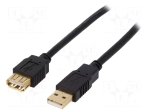 Кабел CAB-USB2AAF/1.8G-B Кабел; USB 2.0; USB A гнездо,USB A щепсел; позлатен; 1,8m; черен
