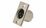 Канон микрофон XLR-3W-C Гнездо XLR мъжки PIN 3 фланец (2 отвора),на панел завинтван f-197