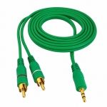 Кабел жак 3.5-2RCA 1.5m. CABLE-2RCA-3.5/150GREENHQ