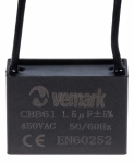 Кондензатор Работен 450VAC, 1.5uF, с кабел, CBB61 1.5UF 450V биполярен CBB61