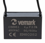 Кондензатор Работен 450VAC, 4uF, 85°C, с кабели, CBB614.0UF 450V биполярен CBB61