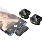 Микрофон Безжичен Безжичен лавалиер микрофон Lightning / USB C Hoco 2 бр. L17 черен