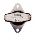 Биметален термостат KSD-302 ТOS, 60°C, NC, 20A/250VAC