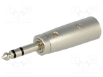 Преходник XLRW-JC63WS Адаптер; Jack 6,35mm щепсел, XLR мъжки; stereo; PIN:3