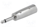 Преходник XLRW-JC63W Адаптер; Jack 6,35mm щепсел, XLR мъжки; моно; PIN:3