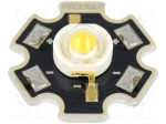 Светодиод 1W PM2E-1LVS-R7 Мощен LED; STAR; бял топло; 130°; 350mA; Pmax: 1W; 110?120lm; Proeon