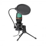 Микрофон капацитивен стоящ MART AC-02 троен USB LED