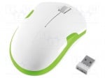 Мишка безжична ID0133 Оптична мишка бял зелен USB безжична Брой бутони 3 6?10m